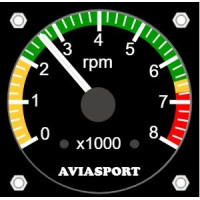 Contagiri da 57 mm AVIASPORT per Rotax2 tempi o Simonini IM104